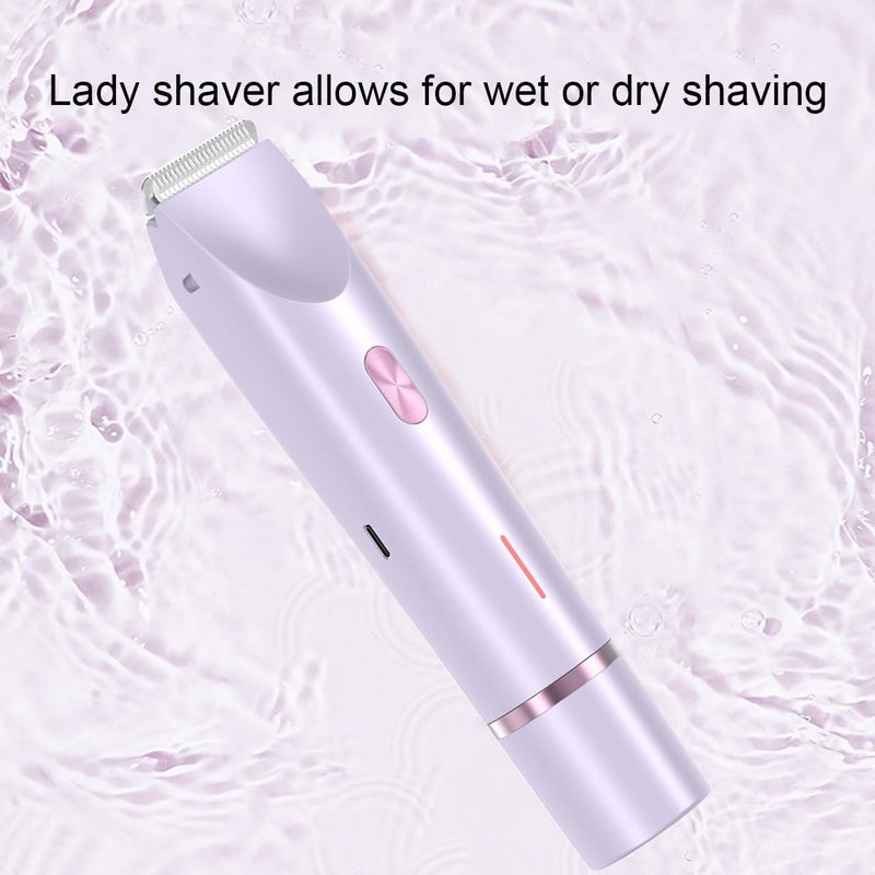 XYOUWEI 2 in 1 Bikini Trimmer for Women, Rechargeable Electric Razors for Women, Wet/Dry Use Lady Electric Shaver for Bikini Face Lip Underarm Legs Pubic Hair - Image 5